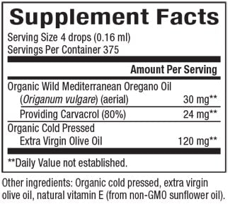Natural Factors Certified Organic Oil of Oregano Liquid