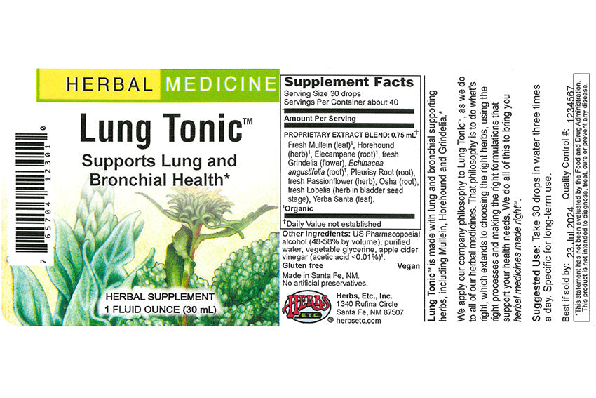 Herbs Etc. Lung Tonic Liquid Extract