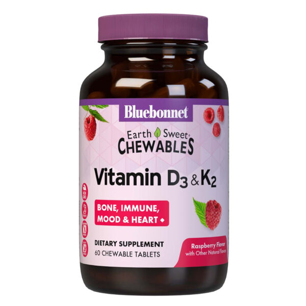 Bluebonnet Vitamin D3 & K2 EarthSweet Chewables