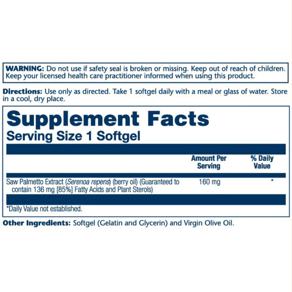 Solaray Saw Palmetto Berry Extract 160 mg - Image 3