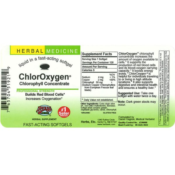 Herbs Etc. ChlorOxygen Softgels - Image 3