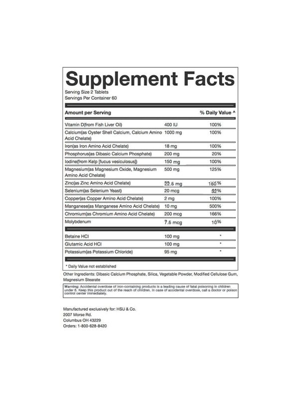 HSU & CO. Multi Minerals Tablets - Image 3