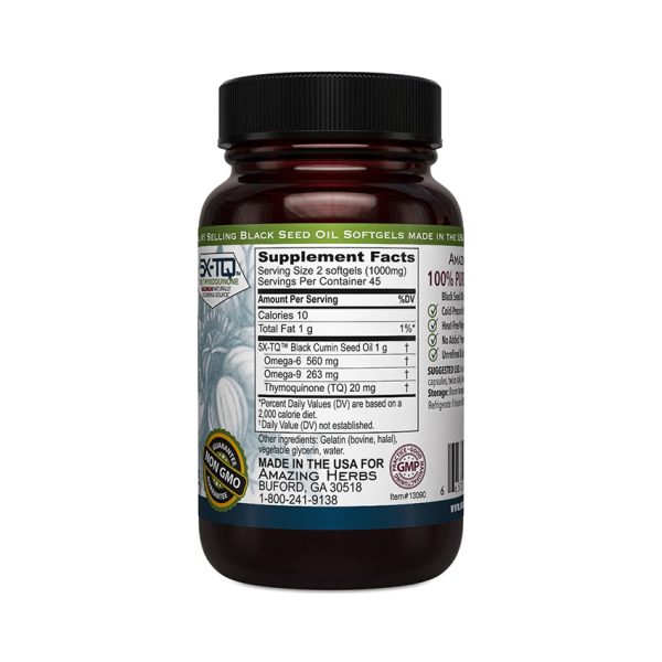 Amazing Herbs Black Seed Oil Softgels 500mg - Image 3