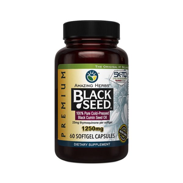 Amazing Herbs Black Seed Oil XL Softgels 1250mg