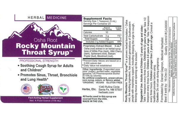 Herbs Etc. Rocky Mountain Throat Syrup - Image 3