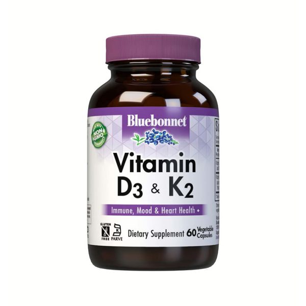 Bluebonnet Vitamin D3 & K2 Capsules