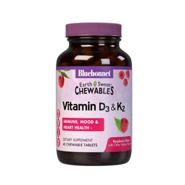 Bluebonnet Vitamin D3 & K2 EarthSweet Chewables