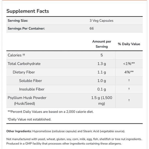 NOW Psyllium Husk Caps 500 mg - Image 3